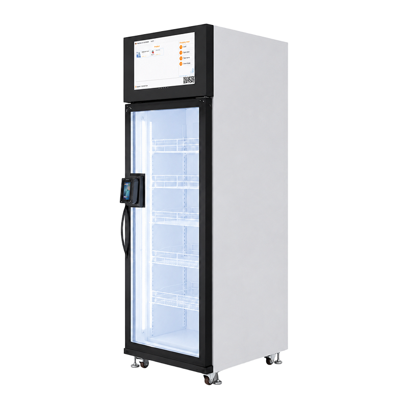 Frigo intelligente con fotocamera AI a porta singola per snack e bevande
